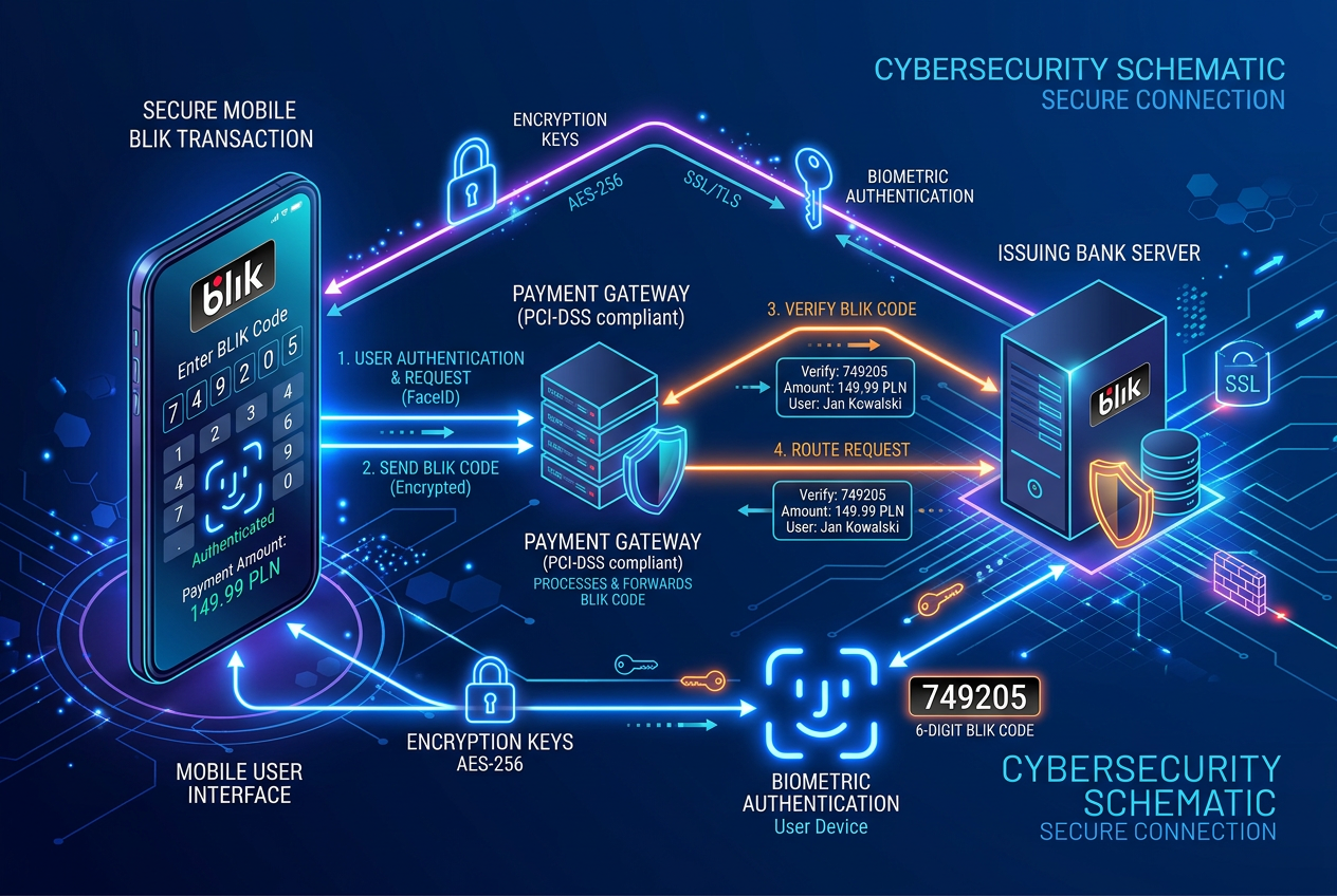 Cyberbezpieczeństwo płatności BLIK w kasynie online - infografika